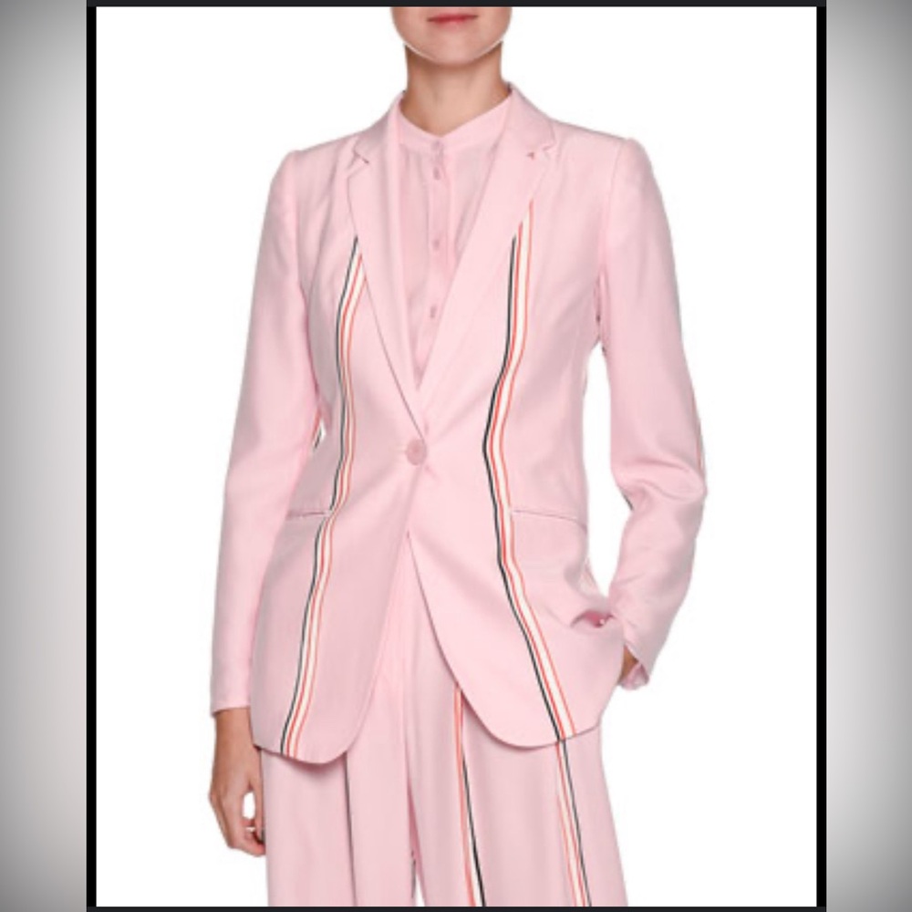 Emporio Armani Pink Striped Blazer and Trousers Set